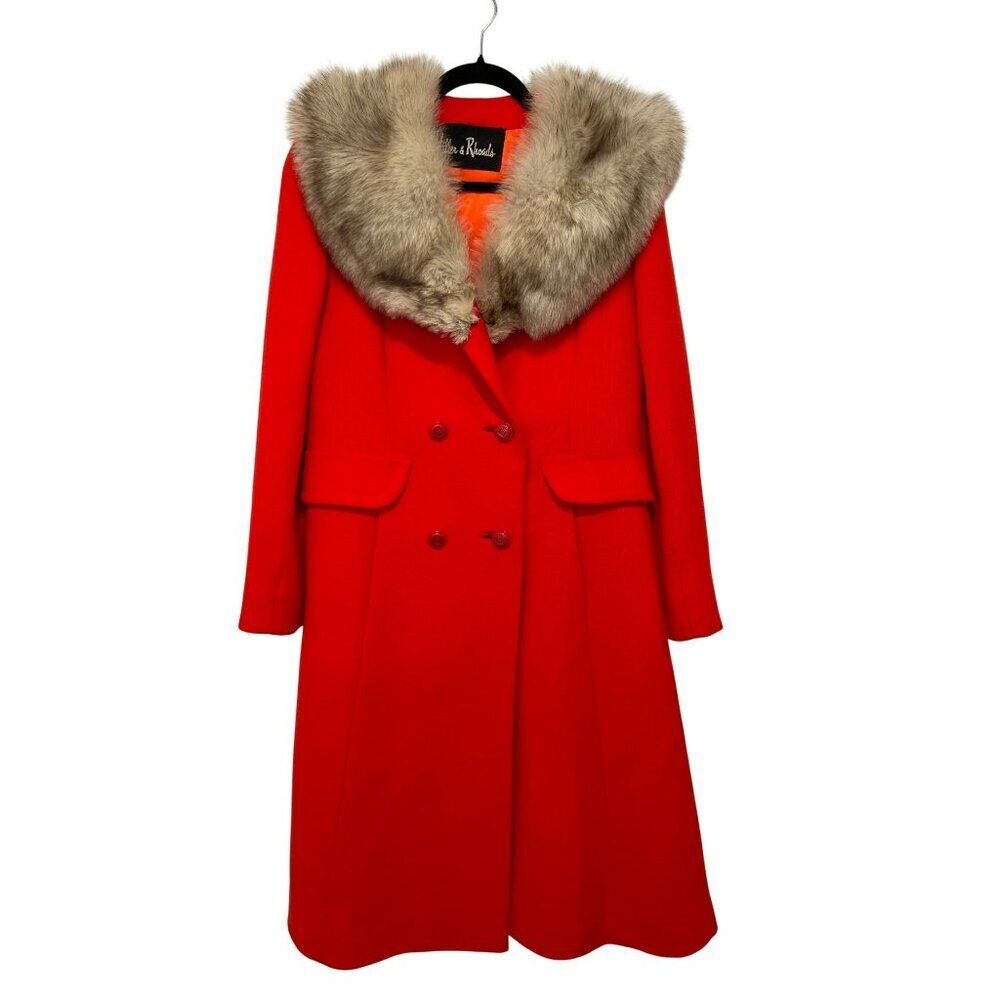 Vintage Fur Wool Coat Size Medium Large Miller & Rhodes